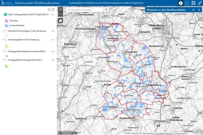 Geodatenportal Breitband Ausbau